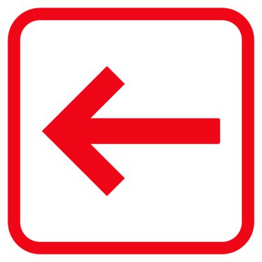 Sol ok vektör simgesi bir çerçeve içinde