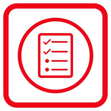 Denetim listesi sayfa vektör simgesi bir çerçeve içinde