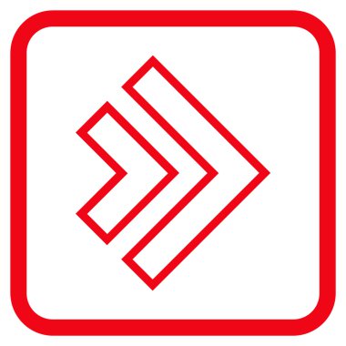 Yöne doğru vektör simgesi bir çerçeve içinde