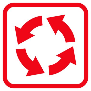 Dolaşım vektör simgesi bir çerçeve içinde