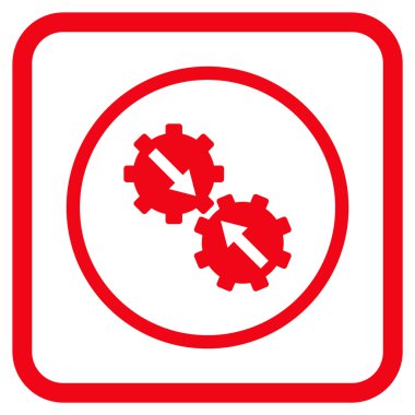 Dişli Tümleştirme vektör simgesi bir çerçeve içinde