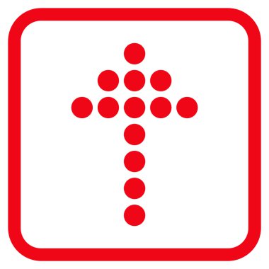 Vektör simgesi bir çerçeve içinde yukarı noktalı ok