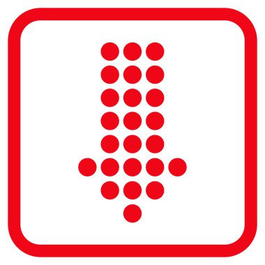 Vektör simgesi bir çerçeve içinde aşağı noktalı ok