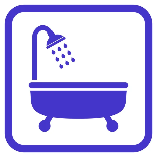 Vector de baño de ducha icono en un marco — Vector de stock