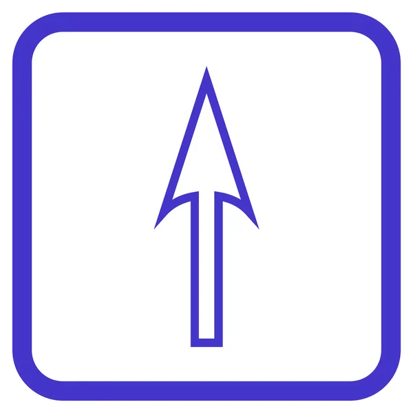 Sharp Arrow Up Vector Icon In a Frame — Stock Vector