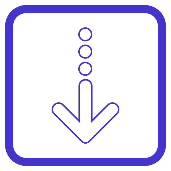 Enviar abajo icono de vector en un marco — Vector de stock