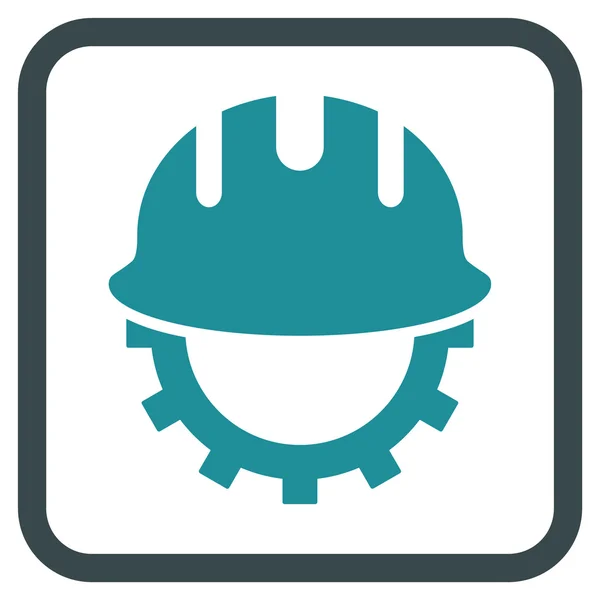 Entwicklung Hardhat Vektor-Symbol in einem Rahmen — Stockvektor