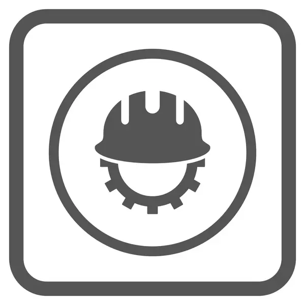 Entwicklung Hardhat Vektor-Symbol in einem Rahmen — Stockvektor