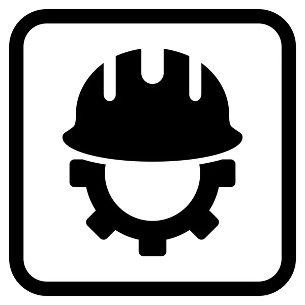 Desarrollo Hardhat Vector Icono En un Marco — Vector de stock