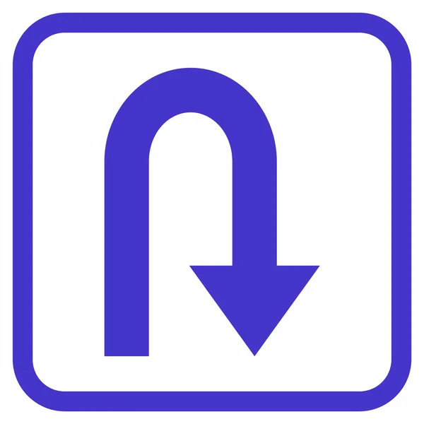 Terugdraaien van Vector Icon In een Frame — Stockvector