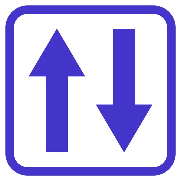 Svislé překlopení šipky vektorové ikony v rámečku — Stockový vektor
