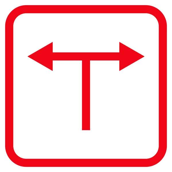 Flechas de bifurcación izquierda derecha Vector icono en un marco — Vector de stock