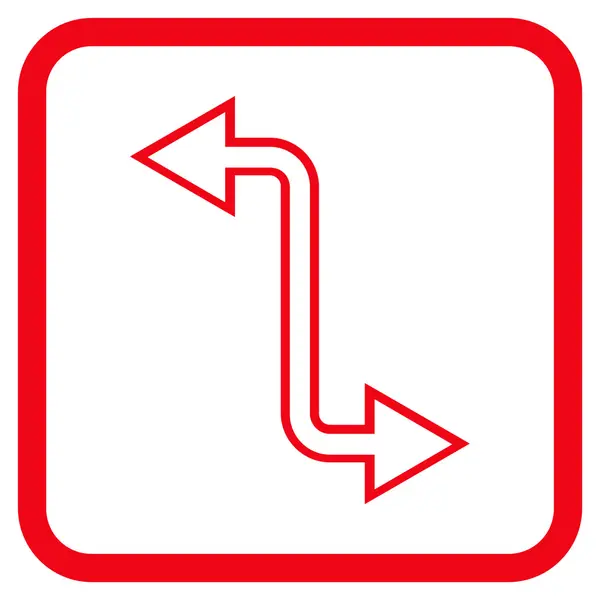 Zakřivené Exchange Arrow vektorové ikony v rámečku — Stockový vektor