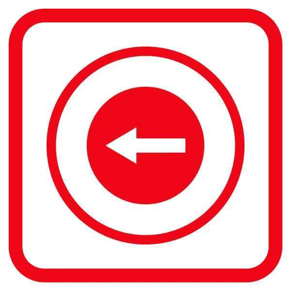 Ícone de vetor de seta arredondada esquerda em um quadro — Vetor de Stock
