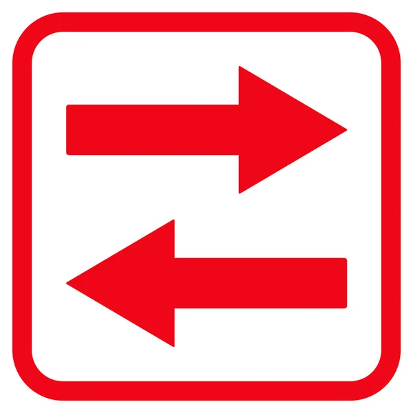 Flechas de giro horizontales Vector icono en un marco — Archivo Imágenes Vectoriales