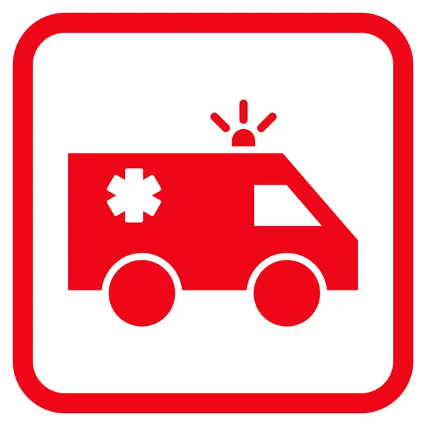 Emergency Car Vector Icon In a Frame — Stock Vector