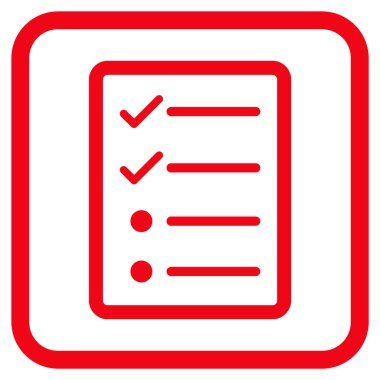 Denetim listesi sayfa vektör simgesi bir çerçeve içinde