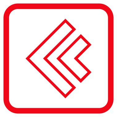 Yön sol vektör simgesi bir çerçeve içinde