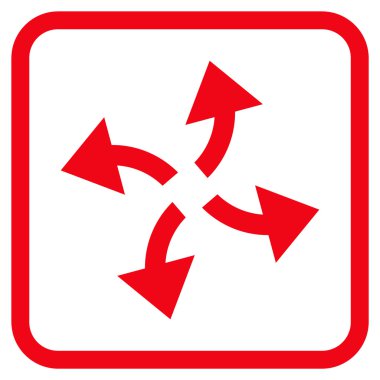 Santrifüj oklar bir çerçeve içinde simge vektör