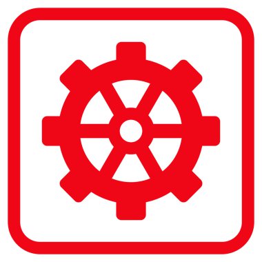 Dişli vektör simgesi bir çerçeve içinde