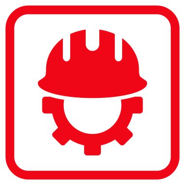 Geliştirme işçisi vektör simgesi bir çerçeve içinde