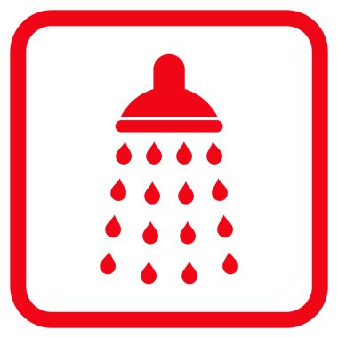 Duş vektör simgesi bir çerçeve içinde