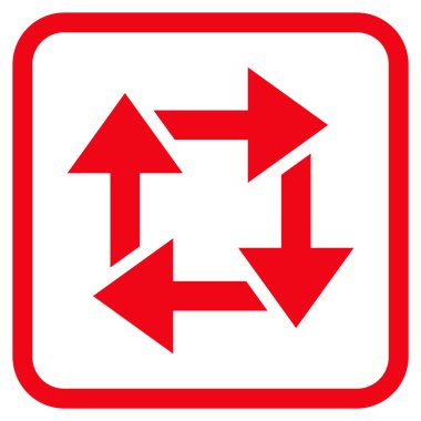 Geri dönüşüm vektör simgesi bir çerçeve içinde