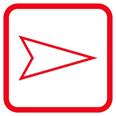 İşaretçi doğru vektör simgesi bir çerçeve içinde