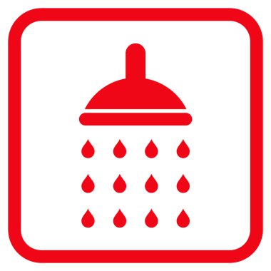 Duş vektör simgesi bir çerçeve içinde