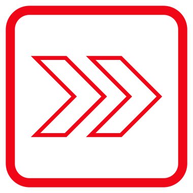 Üst karakter doğru vektör simgesi bir çerçeve içinde