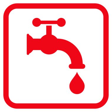 Su dokunun vektör simgesi bir çerçeve içinde