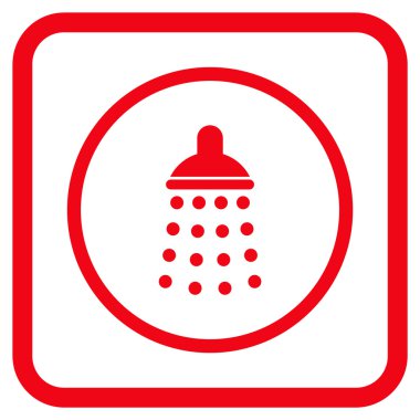 Duş vektör simgesi bir çerçeve içinde