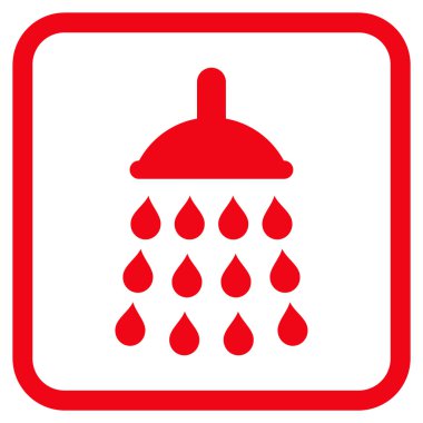 Duş vektör simgesi bir çerçeve içinde