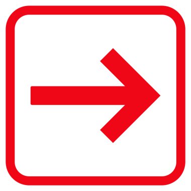 Sağ ok vektör simgesi bir çerçeve içinde