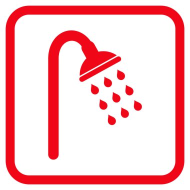 Duş vektör simgesi bir çerçeve içinde