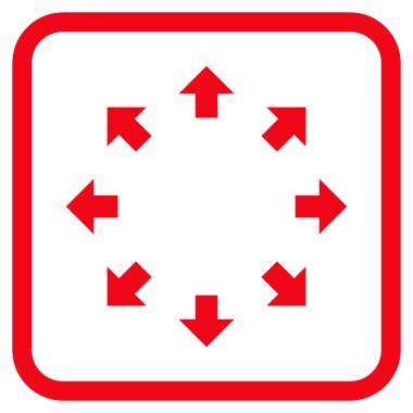 Radyal oklar bir çerçeve içinde simge vektör