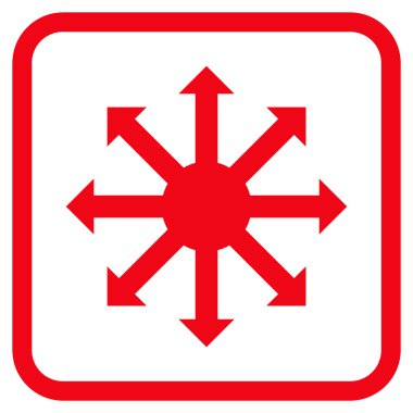 Radyal oklar bir çerçeve içinde simge vektör