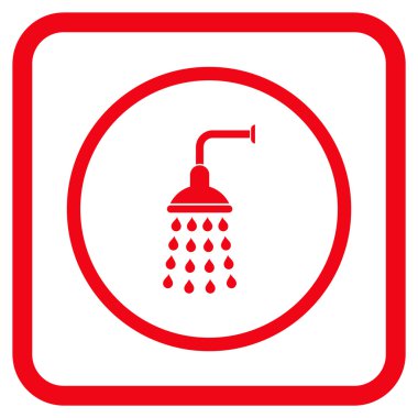 Duş vektör simgesi bir çerçeve içinde