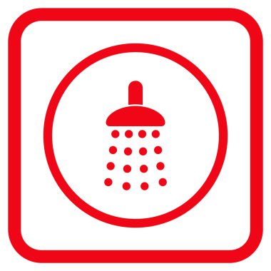 Duş vektör simgesi bir çerçeve içinde