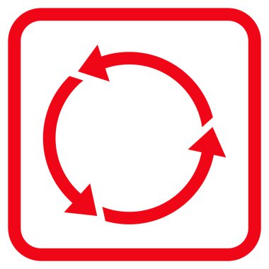 Geri dönüşüm vektör simgesi bir çerçeve içinde