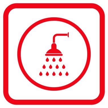 Duş vektör simgesi bir çerçeve içinde