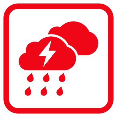 Fırtına bulutları vektör simgesi bir çerçeve içinde