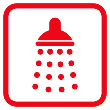 Duş vektör simgesi bir çerçeve içinde