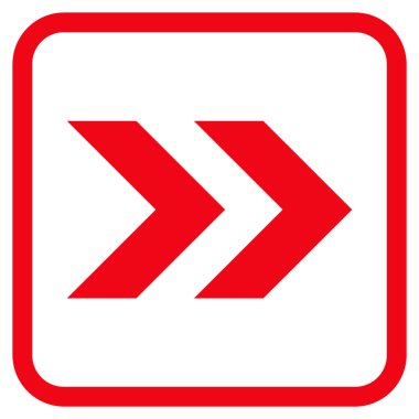 Üst karakter doğru vektör simgesi bir çerçeve içinde