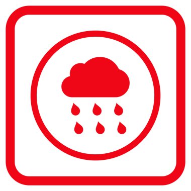 Yağmur bulutu vektör simgesi bir çerçeve içinde