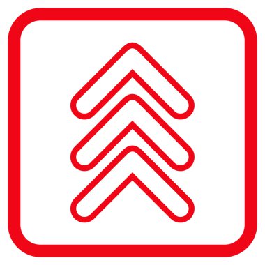 İşaretçi yukarı vektör simgesi bir çerçeve içinde üçlü