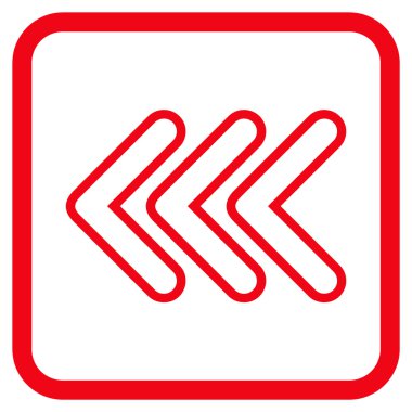 İşaretçi sol vektör simgesi bir çerçeve içinde üçlü