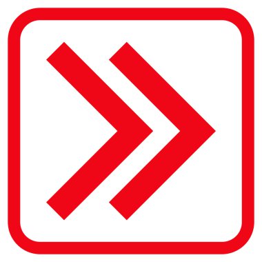 Üst karakter doğru vektör simgesi bir çerçeve içinde