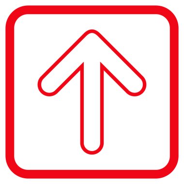 Vektör simgesi bir çerçeve içinde yukarı yönlü ok