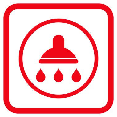 Duş vektör simgesi bir çerçeve içinde